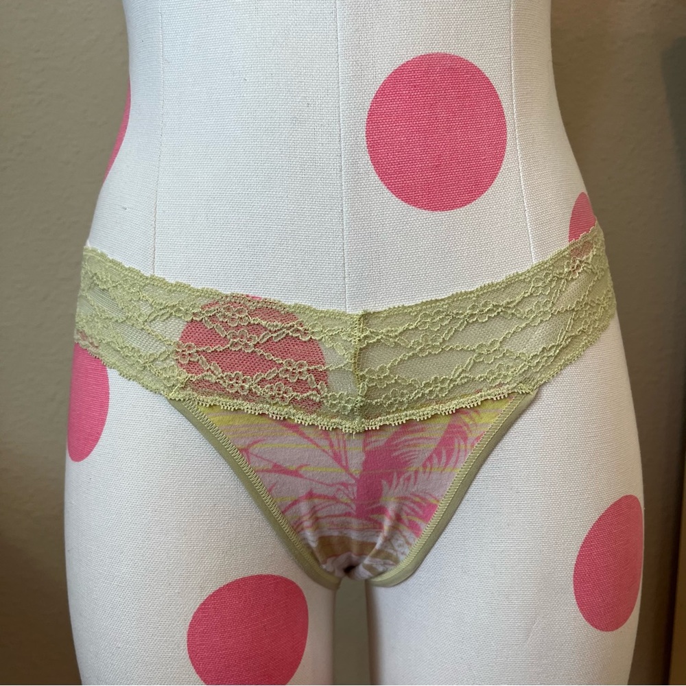 Victoria’s Secret lace thong neon tropical print